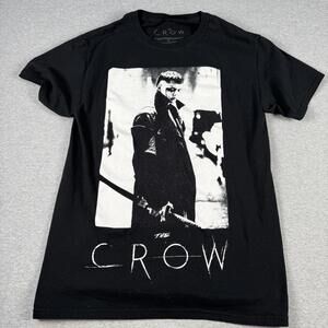 Y2K Crow Graphic Black T-Shirt - Small